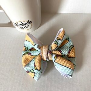 5/$25 Taco Print Bow Hair Clip